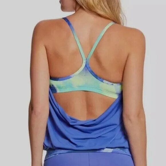 Nike Swim Cascade Drape-Back Tankini Top Size S Built in Bra Removable Cups NEW - Picture 2 of 9